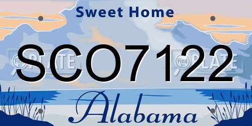 SCO7122 Alabama License Plate
