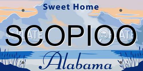 SCOPIOO Alabama License Plate