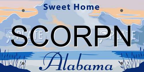 SCORPN Alabama License Plate
