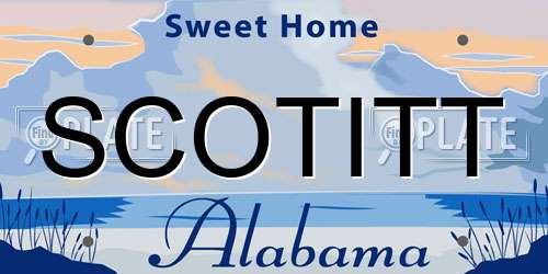 SCOTITT Alabama License Plate