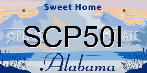 SCP50I Alabama License Plate