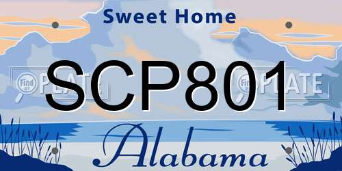 SCP801 Alabama License Plate
