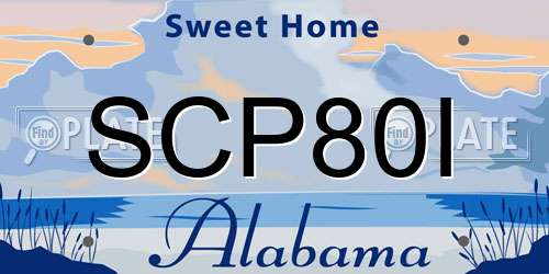SCP80I Alabama License Plate