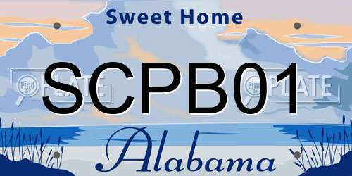 SCPB01 Alabama License Plate