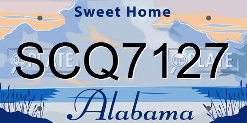 SCQ7127 Alabama License Plate