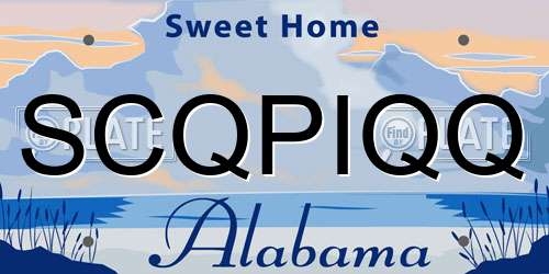 SCQPIQQ Alabama License Plate