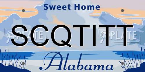 SCQTITT Alabama License Plate