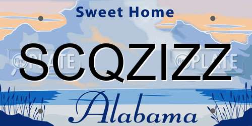 SCQZIZZ Alabama License Plate
