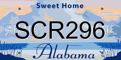 SCR296 Alabama License Plate