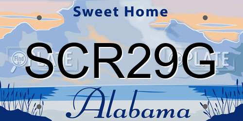 SCR29G Alabama License Plate