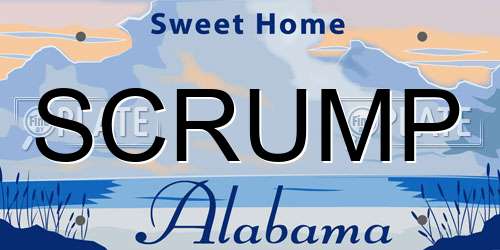 SCRUMP Alabama License Plate