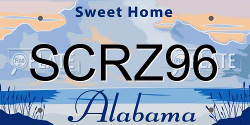 SCRZ96 Alabama License Plate