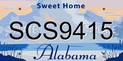 SCS9415 Alabama License Plate