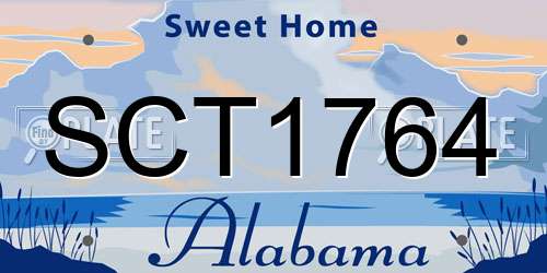 SCT1764 Alabama License Plate