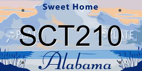 SCT210 Alabama License Plate