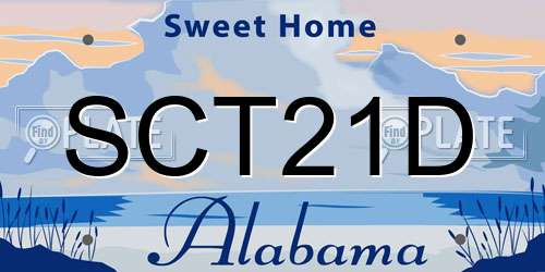 SCT21D Alabama License Plate