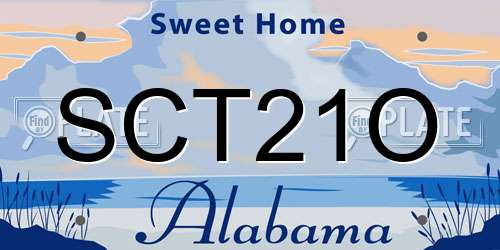 SCT21O Alabama License Plate