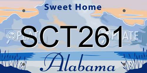 SCT261 Alabama License Plate