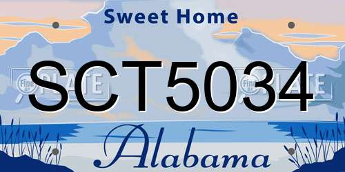 SCT5034 Alabama License Plate