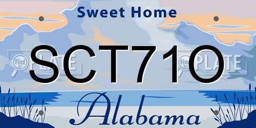 SCT71O Alabama License Plate