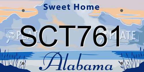 SCT761 Alabama License Plate