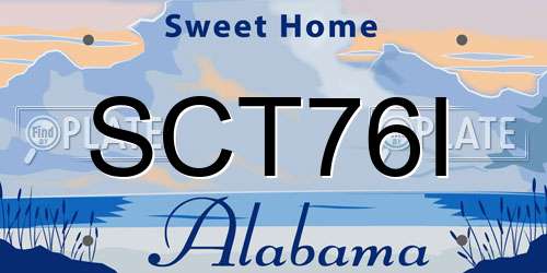 SCT76I Alabama License Plate