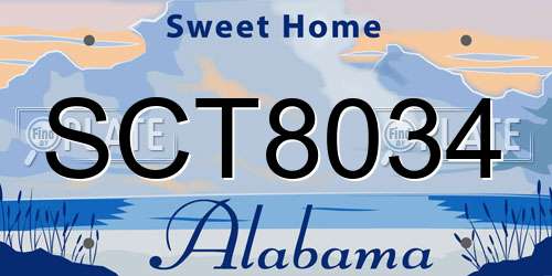 SCT8034 Alabama License Plate
