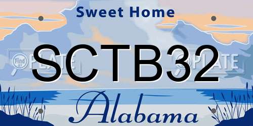 SCTB32 Alabama License Plate