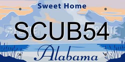 SCUB54 Alabama License Plate