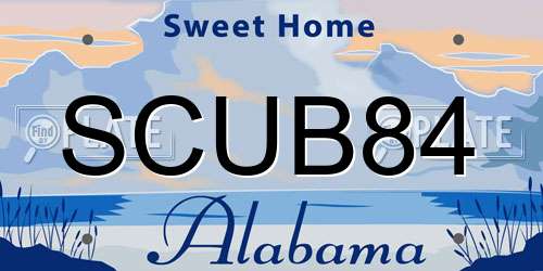 SCUB84 Alabama License Plate
