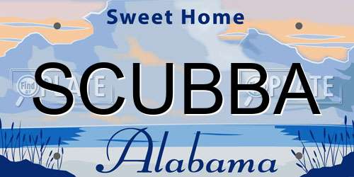 SCUBBA Alabama License Plate