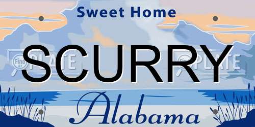 SCURRY Alabama License Plate