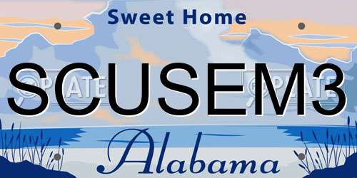 SCUSEM3 Alabama License Plate