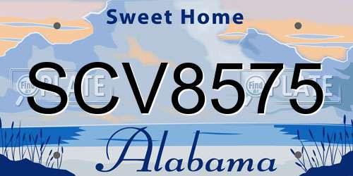 SCV8575 Alabama License Plate