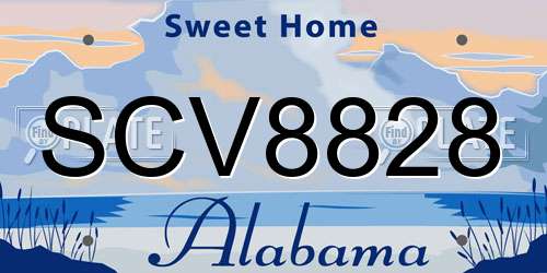 SCV8828 Alabama License Plate