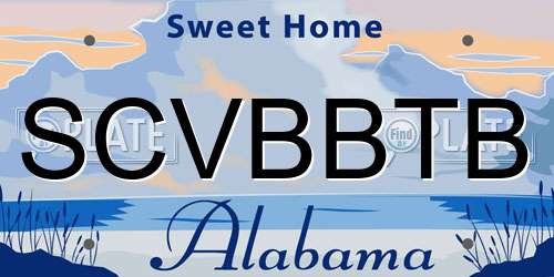 SCVBBTB Alabama License Plate