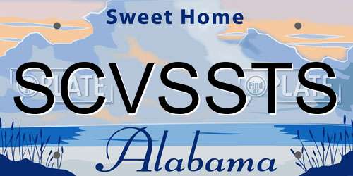 SCVSSTS Alabama License Plate