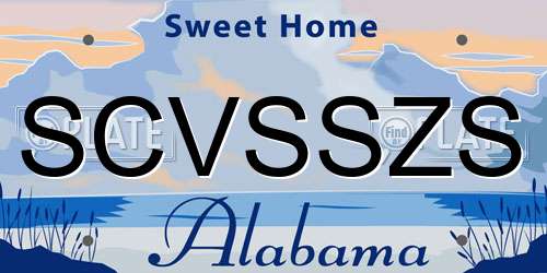 SCVSSZS Alabama License Plate