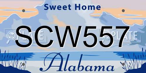 SCW557 Alabama License Plate