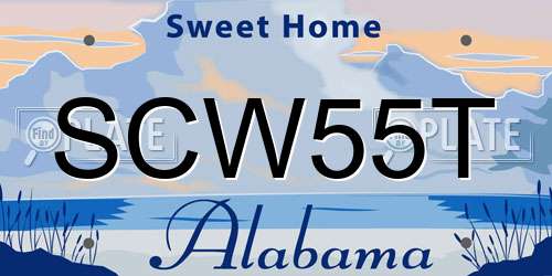 SCW55T Alabama License Plate