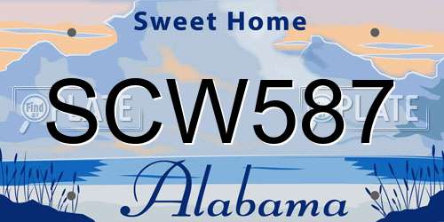 SCW587 Alabama License Plate