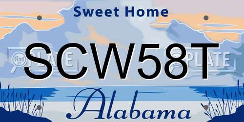 SCW58T Alabama License Plate