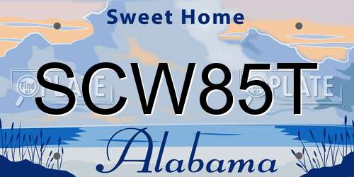 SCW85T Alabama License Plate