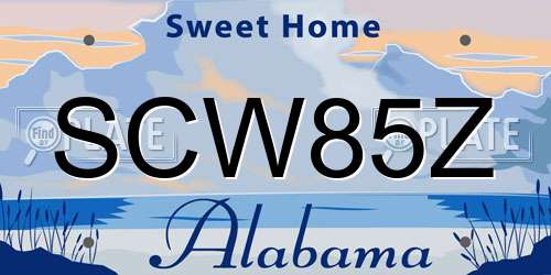 SCW85Z Alabama License Plate