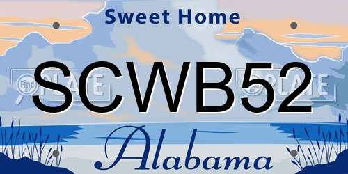 SCWB52 Alabama License Plate
