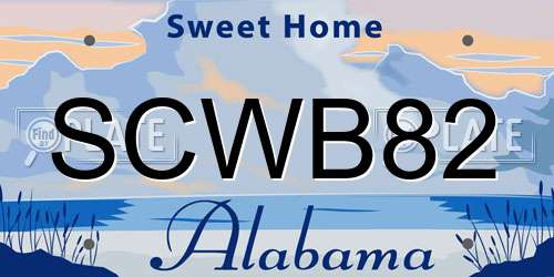 SCWB82 Alabama License Plate