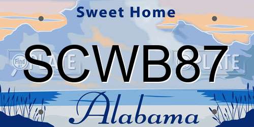 SCWB87 Alabama License Plate