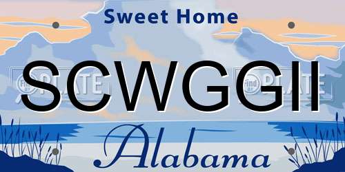SCWGGII Alabama License Plate