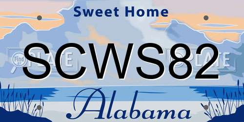 SCWS82 Alabama License Plate