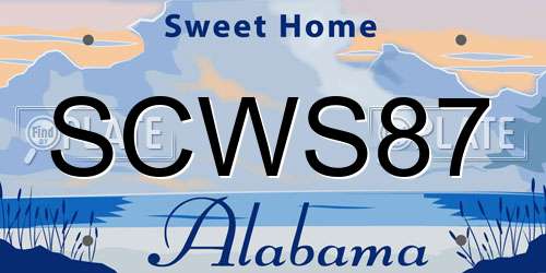 SCWS87 Alabama License Plate